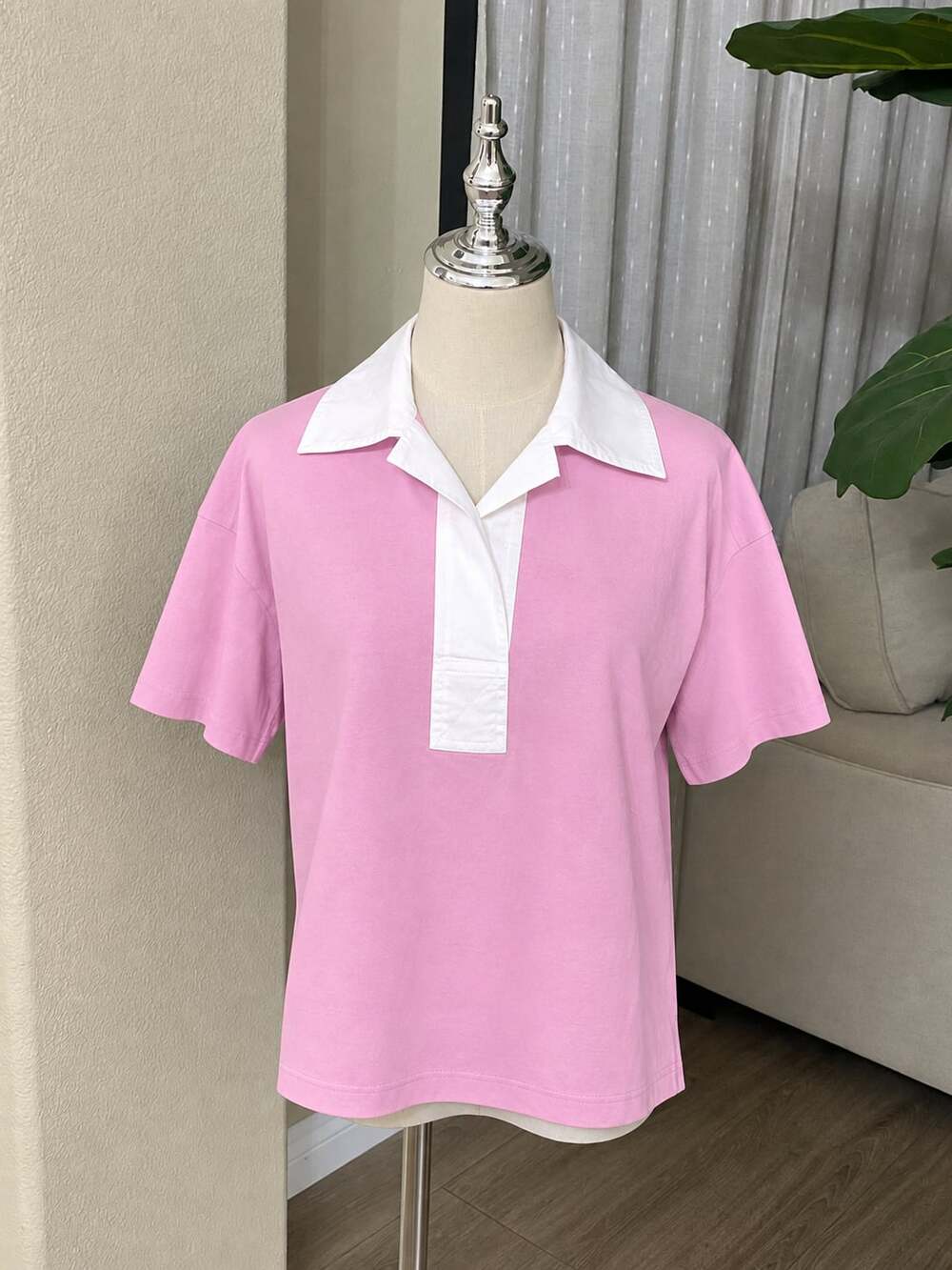 Everlane The Retro Jersey Polo Shirt Size S Pink Organic Cotton
